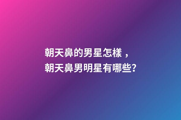朝天鼻的男星怎樣，朝天鼻男明星有哪些？